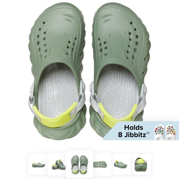 NWT Crocs Kids Echo Clog in Moss - Size: J3 - Picture 3 of 12